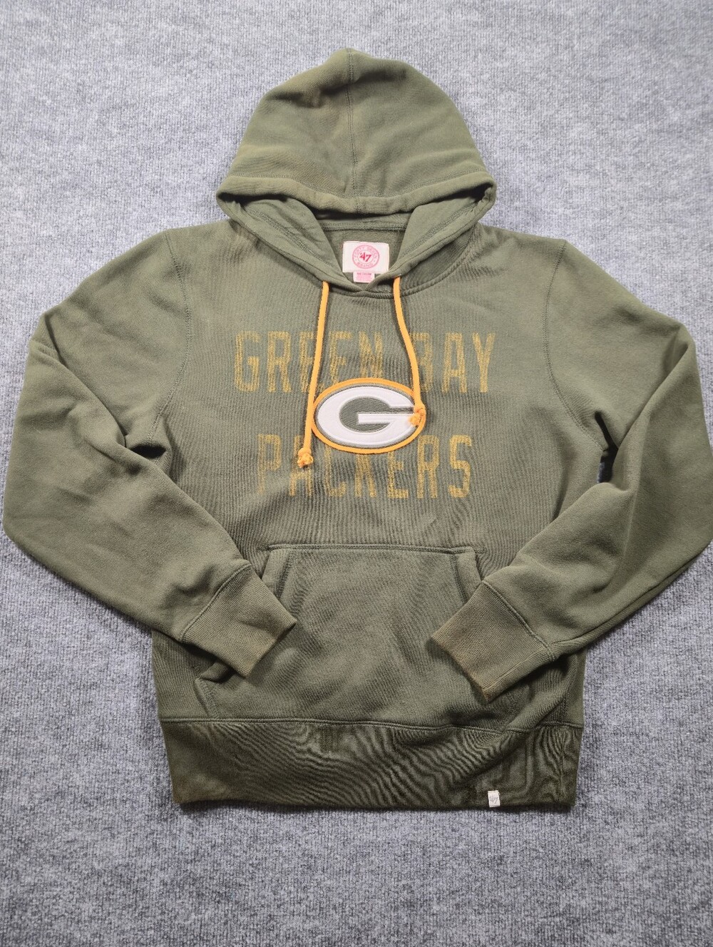 ​'47‎ Brand Green Bay Packers Pullover Hoodie Medium Olive Green Embroidered NFL